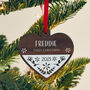 Personalised First Christmas Scandi Walnut Wood Bauble, thumbnail 2 of 4