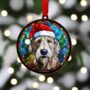 Irish Wolfhound In Santa Hat Suncatcher Decoration, thumbnail 2 of 6