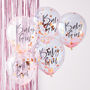 Pink And Rose Gold Baby Girl Confetti Filled Balloons, thumbnail 1 of 2