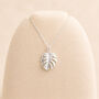 Personalised Sterling Silver Monstera Leaf Pendant Necklace, thumbnail 4 of 11