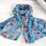 Light Weight Hummingbird And Floral Print Scarf, thumbnail 2 of 5