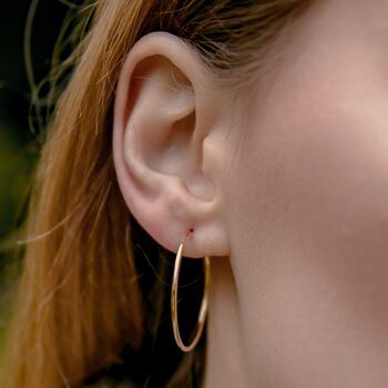 Classic 18ct Gold Vermeil Hoop Earrings, 2 of 3