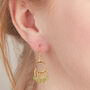 Green Peridot Gold And Silver Hoop Dangle Earrings, thumbnail 4 of 10