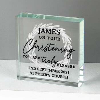 Personalised Truly Blessed Christening Crystal Token, 3 of 4