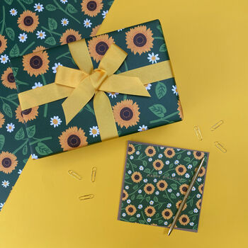 Sunflower Birthday Card With Gold Foil, 3 of 4