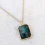 'The Rectangle' Emerald Necklace, 18ct Gold Plated, thumbnail 3 of 9