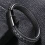 Mens Personalised Leather Strap Steel Bracelet, thumbnail 10 of 10