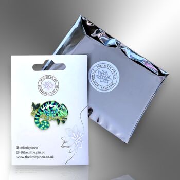 Chameleon Green Lizard Enamel Pin, 5 of 8