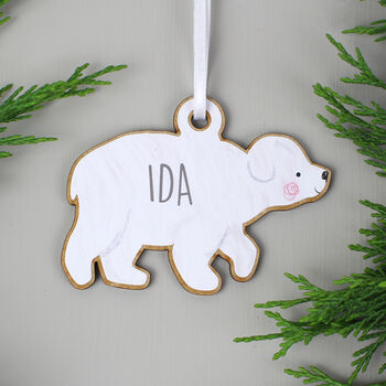 Personalised Polar Bear Family Christmas Decorations, 8 of 11