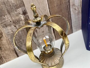 Gold Crown Battery Table Lamp Bedside Or Desk Light, 4 of 10