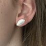 Leaf Sterling Silver Stud Earrings, thumbnail 3 of 6