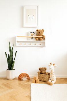 Nursery Shelf With Rail And Pegs, Nursery Decor Shelf, 5 of 11