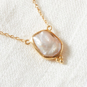 Baroque Pearl Gold And Silver Chain Necklace, 2 of 10