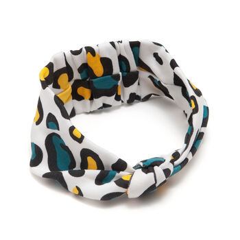 Leopard Print Baby Knot Headband, Organic Cotton, 2 of 2