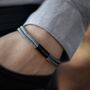 Personalised Men's Shackle And Grey Rope Bracelet, thumbnail 4 of 7