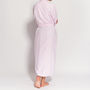 Women's Pink And White Striped Two Fold Flannel Robe, thumbnail 3 of 4