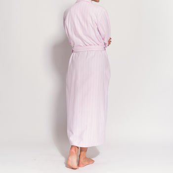 Women's Pink And White Striped Two Fold Flannel Robe, 3 of 4