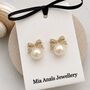 Pearl Bauble Crystal Bow Earring, thumbnail 2 of 2