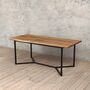 Dean Solid Live Edge Oak Industrial Dining Table, thumbnail 3 of 5