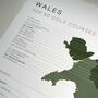 Wales Golf Map And Checklist Top 50 Courses Green, thumbnail 2 of 4