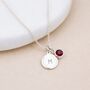 Personalised Sterling Silver January Birthstone Garnet Pendant Necklace, thumbnail 4 of 10