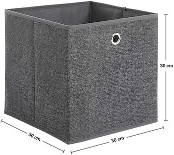 Set Of Six Grey Foldable Storage Boxes, 5 of 8