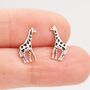 Sterling Silver Cute Little Giraffe Stud Earrings, thumbnail 3 of 11