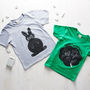 Kids Chalkboard T Shirt Bunny Design, thumbnail 2 of 7