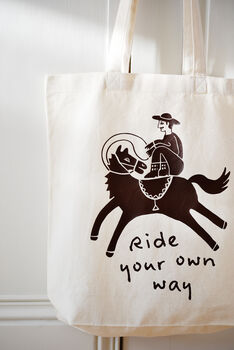 Ride Your Own Way Canvas Shopping Tote Bag, 3 of 3