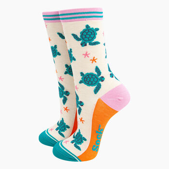 Sea Turtles Sealife Women's Bamboo Socks Gift Box, 4 of 4