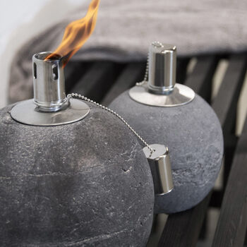 Large Concrete Oil Lamp – Outdoor Garden Light, 2 of 3