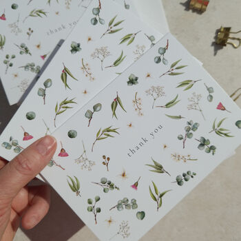 Eucalyptus And Gypsophila Thank You Cards, 2 of 8