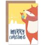 Fox Holding Bauble Christmas Card, thumbnail 1 of 4