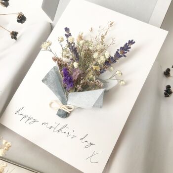 Mothers Day Everlasting Dried Flower Bouquet Card, 3 of 8