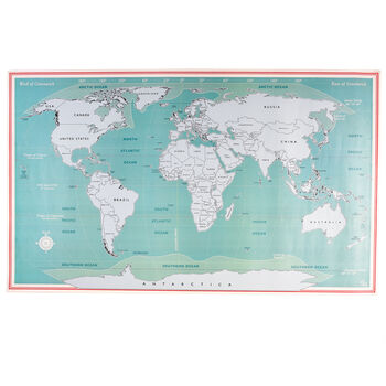 Large Scratch World Map Print 87x52cm, 3 of 5