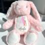 White Personalised Bunny Soft Toy Girl, thumbnail 2 of 5