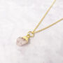 Raw Rose Quartz October Birthstone Gold Plated Necklace, thumbnail 1 of 5