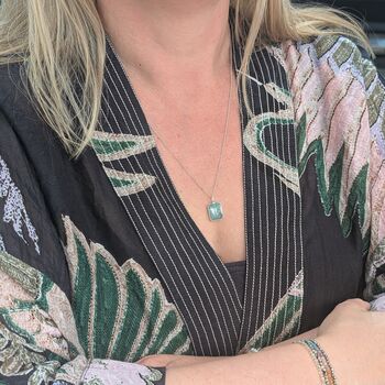 The Rectangle Emerald Necklace, Silver, 4 of 11
