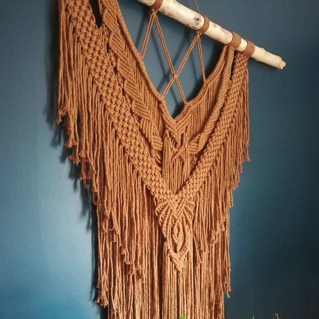 macrame wall hanging copper by fringe & fray | notonthehighstreet.com