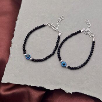 Baby Nazaria Evil Eye Black Beaded Bracelet/Anklet, 3 of 4