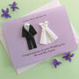 Personalised Mr And Mrs Origami Wedding Card, thumbnail 1 of 5