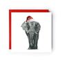 Festive Red Hat Elephant Christmas Card, thumbnail 1 of 4
