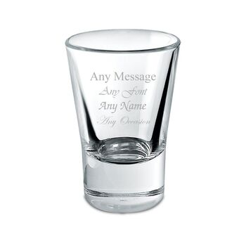 Personalised Engraved Conical Shot Glass 35ml, 2 of 4