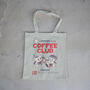 Coffee Club Tote Bag, Cotton Shoulder Bag, thumbnail 10 of 12