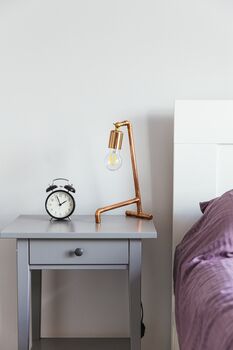 Industrial Copper Table Lamp – Handmade Pipe Desk Light, 2 of 7