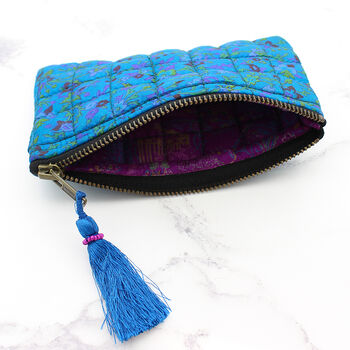 Silk Sari Upcycled Quilted Jewellery Bag, 7 of 7