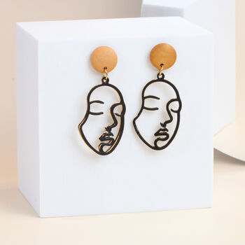 Abstract, Artsy Drop Earrings Gold Plated, 2 of 8
