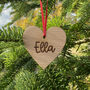 Personalised Wooden Heart Hanging Decoration, thumbnail 3 of 3