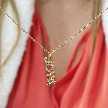 Gold Plated Joy Necklace With Sun Detail, 2 of 4