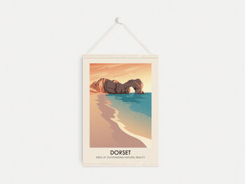 Dorset Aonb Travel Poster Art Print, 6 of 8